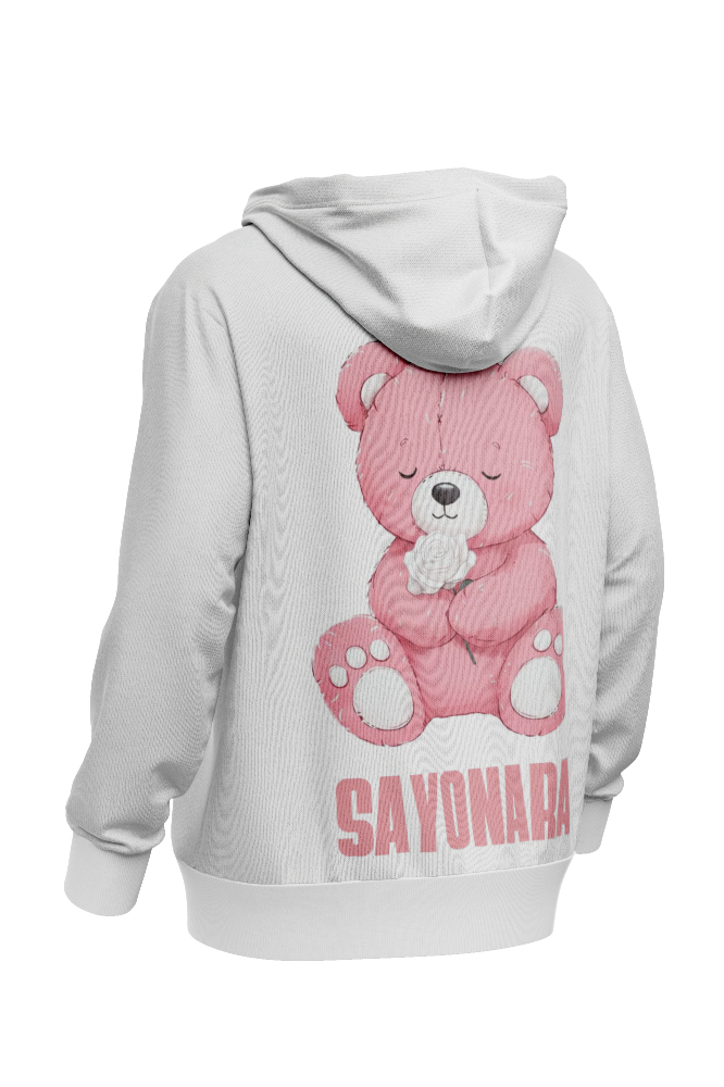 White Sayonara Hoodie 2 Back White Sayonara Hoodie